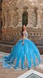 Amarra 54324 Hooded Cape Petal Train Quince Dress