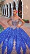 Amarra 54324 Hooded Cape Petal Train Quince Dress