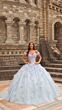 Amarra 54231 Applique Corset Bodice Off-The-Shoulder Dress