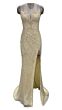 Ava Presley 47244 Strapless Beaded High Slit Dress
