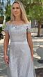 Elizabeth K GL2942 Scalloped Off-The-Shoulder A-Line Dress