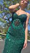 GLS by Gloria GL3217 Illusion Side Slits Corset Top Dress