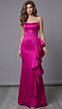 Jovani 47386 Side Ruffle Fuchsia Satin Dress