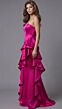 Jovani 47386 Side Ruffle Fuchsia Satin Dress
