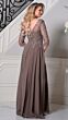 Marsoni M340SL A-Line Chiffon Sheer Sleeve Dress
