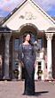 Marsoni MV1344 Scoop Neck Angel Sleeve Beaded Dress