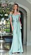 Marsoni MV1351 Beaded Bodice Off-The-Shoulder Drape Dress