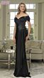 Marsoni MV1351 Beaded Bodice Off-The-Shoulder Drape Dress