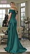 Marsoni MV1354 Side Ruffle Off The Shoulder Dupioni Dress