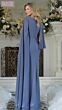 Marsoni MV1362 Bateau Neck Chiffon Cape Sleeve Dress