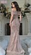 Marsoni MV1372 Slim-Flare Beaded Off The Shoulder Dress