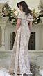 Rina Di Montella RD3306 Pleated Bodice Side Drape Brocade Dress