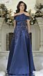 Rina Di Montella RD3344 A-Line Short Sleeve Asymmetric Neck Dress