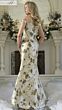 Rina Di Montella RD3350 Side Slit Floral Mikado Dress