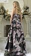Rina Di Montella RD3361 Ruched Waist A-Line Pink Multicolor Dress