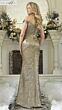 Rina Di Montella RD3364 Draped Skirt Off The Shoulder Jacquard Dress