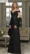 Rina Di Montella RD3364 Draped Skirt Off The Shoulder Jacquard Dress