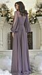 Rina Di Montella RD3374 Bateau Neck Chiffon Bishop Sleeve Dress