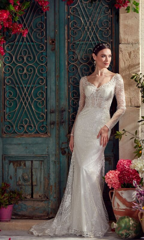 Alyce Paris 7030 Long Sleeve Open Back Bridal Dress