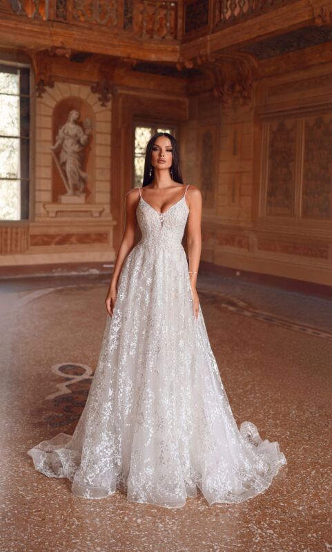 Alyce Paris 7121 Illusion Back Plunging Neck Wedding Gown