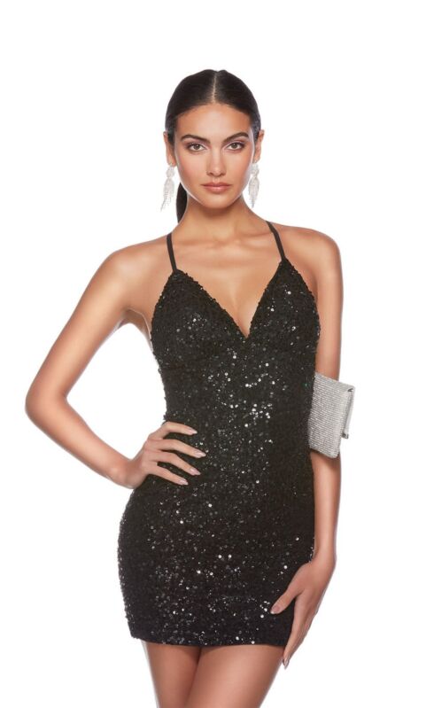 Alyce Paris 84000 Strappy Back V-Neck Dress