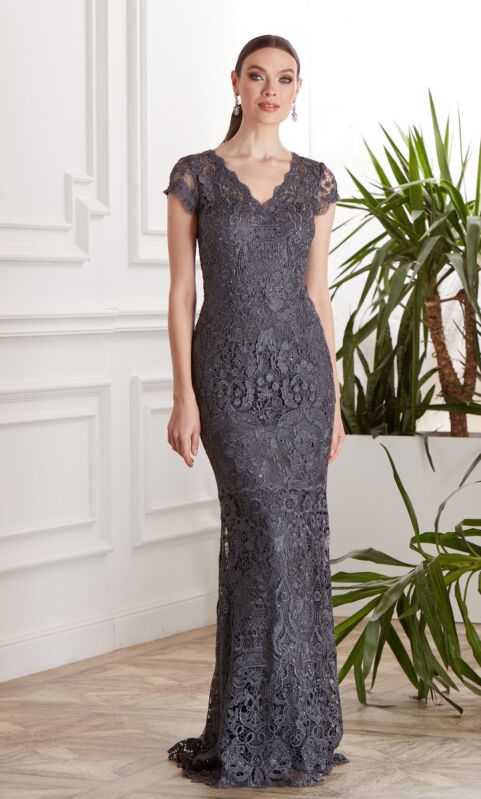 Alyce Paris 27478 Beaded Lace V-Neck Dress