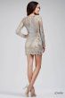 Jovani 27205 Long Sleeve Embellished Evening Short Dress