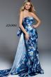 Jovani 52223 Floral Print Formal Dress with Panel Train