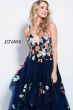 Jovani 54963 Spaghetti Strap Embroidered Long Party Dress