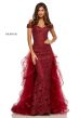 Sherri Hill 52556 Metallic Lace Long Party Dress with Overskirt