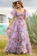 Sherri Hill 55541 Floral Print Puff Sleeve Dress