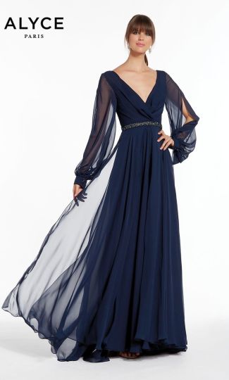 Alyce Paris 27295 Long Sleeves Evening Dress