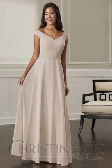 Christina Wu 22866B A-line with Belt Bridesmaid Dress - Stock Only