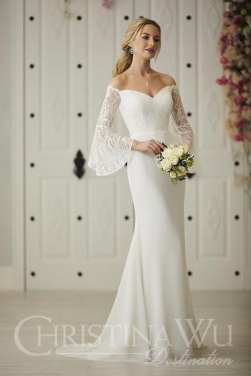 Christina Wu 22931 Bell Sleeve Wedding Dress