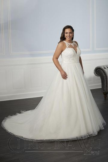 Christina Wu 29341 Illusion Neckline Plus Size Bridal Dress