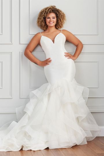 Martin Thornburg 221206W Cassel Layered Skirt Plus Size Wedding Gown