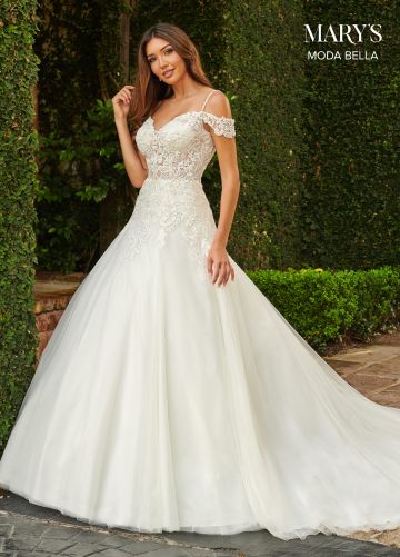 Marys Bridal MB2116 Off The Shoulder Wedding Dress
