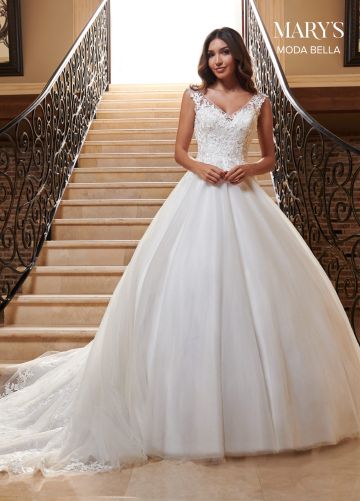 Marys Bridal MB2117 Cap Sleeve Wedding Gown