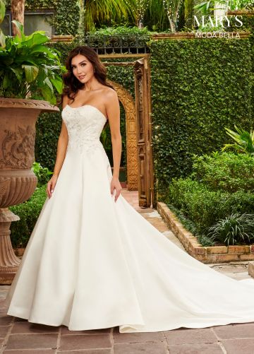 Marys Bridal MB2122 Lace-Up Back Strapless Wedding Dress