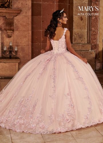 Marys Bridal MQ3069 Detachable Sleeve 3D Floral Sweet 16 Dress