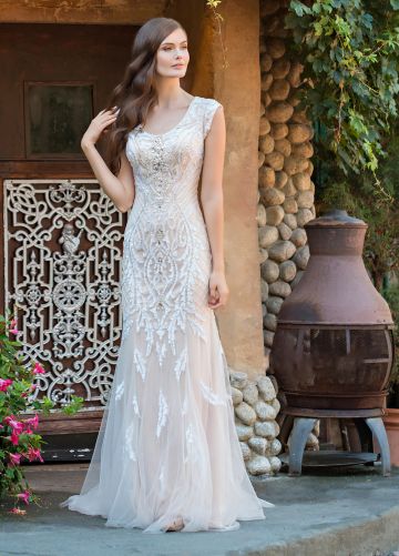 Modest Bridal by Mon Cheri TR11837 Fit And Flare Wedding Gown