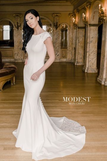 Modest Bridal by Mon Cheri TR22054 Cap Sleeve Wedding Gown