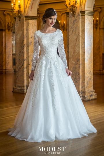 Modest Bridal by Mon Cheri TR22055 Scoop Neckline Wedding Gown