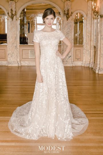 Modest Bridal by Mon Cheri TR22060 Short Sleeve Bridal Gown