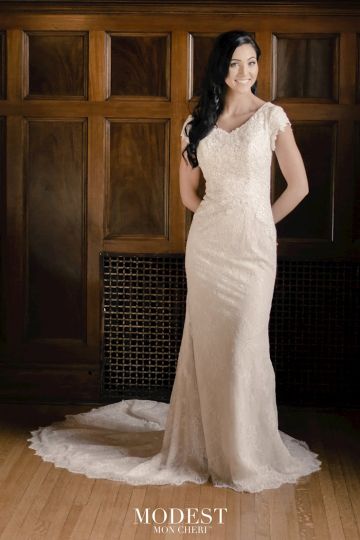 Modest Bridal by Mon Cheri TR22064 Scalloped Hem Wedding Dress