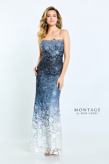 Montage by Mon Cheri M506 Ombre Lace Strapless Dress - MadameBridal.com