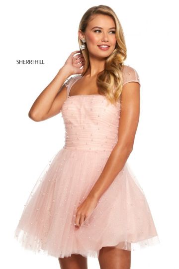 Sherri Hill 53077 Cap Sleeve Beaded Homecoming Dress