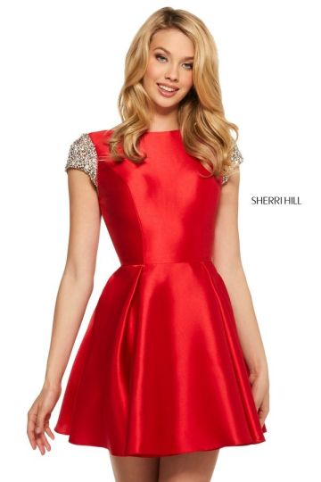Sherri Hill 53220 Cap Sleeve Short Party Dress