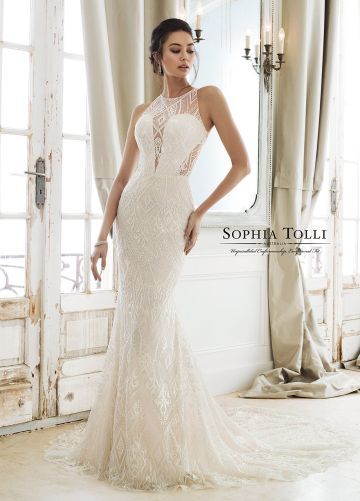 Sophia Tolli Y11895A Zena Illusion Neckline Bridal Gown