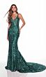 Alyce Paris 61412 Long Train Strappy Back Dress